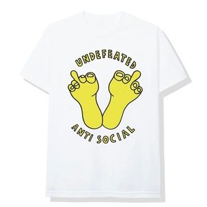 Anti social social club x undefeated collab white t shirt